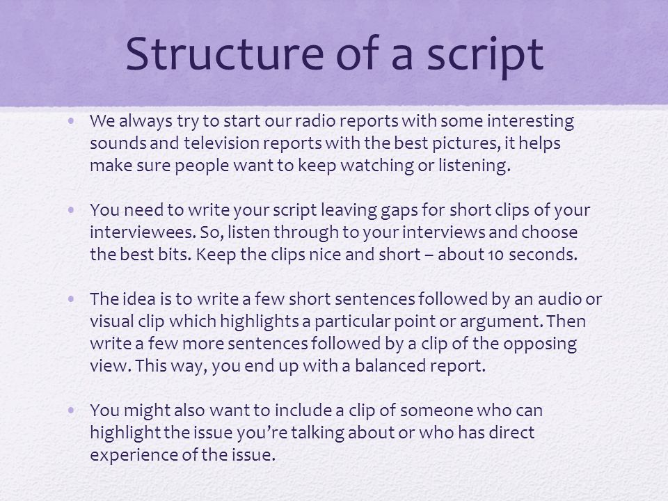Script-writing tips and real examples